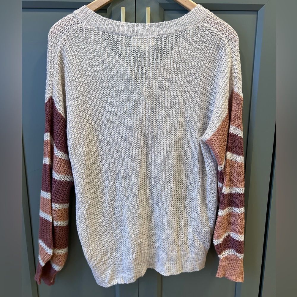 Lysticle Boutique Colorblock Cream Oversized Sweater - Picture 5 of 6